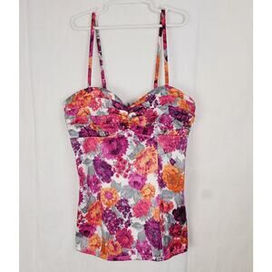 Forever 21 babydoll corset top purple floral size Med Y2K Sexy Garden Girl Fairy